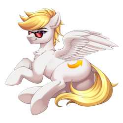 Size: 2000x2000 | Tagged: safe, artist:ynery, imported from derpibooru, oc, oc:lightpoint, pegasus, pony, butt, glasses, handsome, lying down, male, on side, plot, seductive pose, simple background, solo, stallion, transparent background