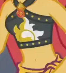 Size: 495x551 | Tagged: safe, imported from derpibooru, screencap, sunset shimmer, equestria girls, equestria girls series, x marks the spot, belly, belly button, bikini, bikini top, clothes, cropped, cutie mark, cutie mark on clothes, geode of empathy, jewelry, leather, leather bikini, magical geodes, midriff, my little pony equestria girls: better together, necklace, pictures of bellies, pictures of chests, sarong, skirt, slender, sunset shimmer swimsuit, swimsuit, thin