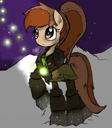 Size: 1280x1457 | Tagged: safe, artist:askaponywithbraces, imported from derpibooru, oc, oc:coffee talk, earth pony, pony, female, mare, snow, solo