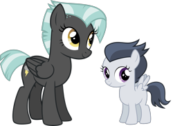 Size: 2737x2000 | Tagged: safe, artist:whalepornoz, imported from derpibooru, rumble, thunderlane, pegasus, pony, duo, female, filly, foal, lightningroad, male to female, mare, rule 63, siblings, simple background, sisters, transparent background, tumble, vector