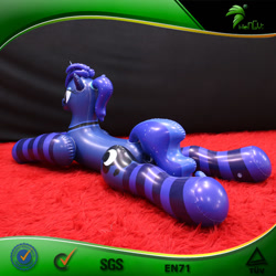 Size: 750x750 | Tagged: safe, imported from derpibooru, princess luna, inflatable pony, pony, unicorn, bootleg, butt, clothes, facing away, female, frame, hongyi, horn, inflatable, inflatable unicorn, inflation valve, irl, lying down, mare, opaque inflatable, photo, plot, ponytail, prone, race swap, socks, solo, striped socks, unicorn luna