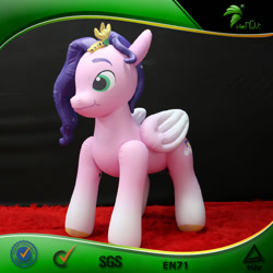 Size: 600x600 | Tagged: safe, imported from derpibooru, pipp petals, inflatable pony, pegasus, pony, bootleg, crown, female, frame, g5, hongyi, inflatable, inflatable pegasus, irl, jewelry, mare, matte, opaque inflatable, photo, regalia, solo, standing