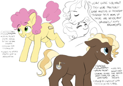 Size: 2388x1668 | Tagged: safe, artist:blue-aesthetic, imported from derpibooru, li'l cheese, oc, oc:cheesecake, oc:fondue, earth pony, pony, the last problem, alternate name, brother and sister, colt, duo, female, filly, foal, hug, male, offspring, parent:cheese sandwich, parent:pinkie pie, parents:cheesepie, siblings, simple background, white background