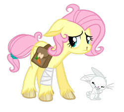 Size: 1600x1440 | Tagged: safe, artist:6hellboy9, imported from derpibooru, angel bunny, fluttershy, pegasus, pony, rabbit, animal, pony virus, sad, solo