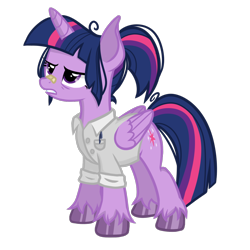 Size: 1440x1440 | Tagged: safe, artist:6hellboy9, imported from derpibooru, twilight sparkle, alicorn, pony, pony virus, redesign, scientist, solo