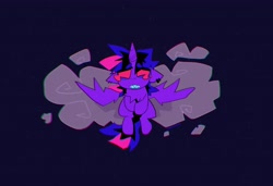 Size: 3500x2400 | Tagged: safe, artist:nekosnicker, imported from derpibooru, twilight sparkle, chromatic aberration, cloud, sad, solo