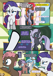 Size: 1920x2715 | Tagged: safe, artist:alexdti, imported from derpibooru, rarity, oc, oc:penumbra shard, pony, unicorn, comic:how we met, colt, female, filly, filly rarity, floppy ears, foal, glasses, horn, male, mare, younger