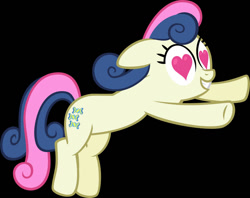 Size: 1005x795 | Tagged: safe, artist:chinch335, imported from derpibooru, bon bon, sweetie drops, earth pony, pony, black background, floppy ears, grin, heart, heart eyes, simple background, smiling, solo, wingding eyes