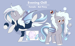 Size: 4720x2876 | Tagged: safe, artist:moonatik, imported from derpibooru, oc, oc only, oc:evening chill, bat pony, bat pony oc, bat wings, bodysuit, clothes, female, ice skating, mare, reference sheet, solo, wings