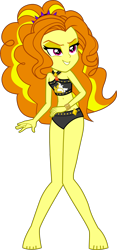 Size: 2177x4638 | Tagged: safe, alternate version, artist:dustinwatsongkx, imported from derpibooru, adagio dazzle, human, equestria girls, accessory swap, bare arms, bare legs, bare shoulders, barefoot, belly, belly button, bikini, bikini bottom, bikini top, clothes, clothes swap, feet, feet apart, female, geode of empathy, jewelry, legs together, magical geodes, midriff, necklace, simple background, sleeveless, solo, sunset shimmer's beach shorts swimsuit, swimsuit, swimsuit swap, transparent background, vector, wrist cuff