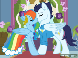 Size: 1032x774 | Tagged: safe, imported from ponybooru, rainbow dash, soarin', pegasus, pony, best pony, bride, clothes, cute, dashabetes, dress, female, groom, heartwarming, kiss on the lips, kissing, male, mare, marriage, shipping, soarindash, stallion, straight, tuxedo, wedding, wedding dress