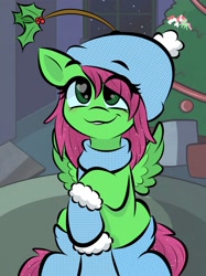 Size: 1535x2048 | Tagged: safe, artist:doodle-hooves, oc, oc only, pony, christmas, clothes, female, gloves, holiday, mare