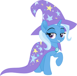 Size: 1913x1900 | Tagged: safe, artist:cloudy glow, imported from derpibooru, trixie, unicorn, female, hat, horn, magician outfit, movie accurate, simple background, transparent background, vector