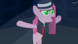 Size: 3840x2160 | Tagged: safe, artist:mbesto, imported from derpibooru, pinkie pie, earth pony, pony, dr jekyll and mr hyde, glowing, glowing eyes, solo