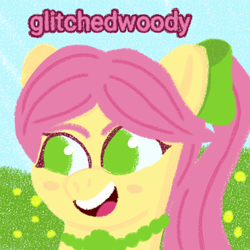 Size: 1280x1280 | Tagged: safe, artist:glitchedwoody, imported from derpibooru, earth pony, pony, digital art, g5, posey bloom, simple background, solo