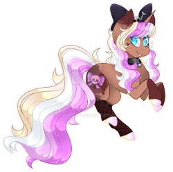 Size: 1024x1020 | Tagged: safe, artist:furtoodie, imported from derpibooru, oc, oc:cosmic brownie, pony, unicorn, bow, female, hair bow, horn, mare, solo