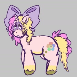 Size: 1555x1557 | Tagged: safe, artist:ofmontrol, imported from derpibooru, oc, oc only, oc:catchem crepe, pony, unicorn, bow, clothes, glasses, hair bow, horn, male, solo, stallion