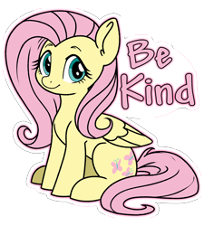 Size: 3888x4320 | Tagged: safe, artist:derpydoodesigns, artist:derpydooreviews, imported from derpibooru, fluttershy, pegasus, pony, absurd resolution, female, kindness, mare, simple background, sitting, smiling, solo, sticker, text, transparent background