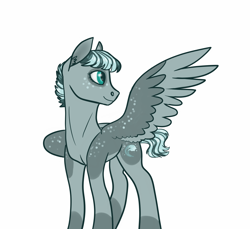 Size: 1308x1200 | Tagged: safe, artist:pjj0, imported from derpibooru, oc, oc only, oc:maelstrom, pegasus, pony, female, looking back, mare, simple background, solo, spread wings, white background, wings