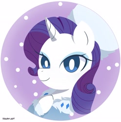 Size: 2028x2048 | Tagged: safe, artist:eltrash_art6, imported from derpibooru, rarity, pony, unicorn, blushing, christmas, clothes, cute, eyeshadow, female, fur coat, hat, holiday, horn, icon, makeup, mare, raribetes, solo, winter outfit