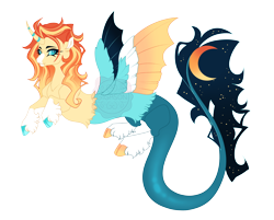 Size: 5600x4500 | Tagged: safe, artist:gigason, imported from derpibooru, oc, oc:eclipsis, draconequus, female, magical threesome spawn, offspring, parent:discord, parent:nightmare moon, parent:sunset shimmer, simple background, solo, transparent background