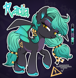 Size: 1876x1929 | Tagged: safe, artist:lovinglypromise, imported from derpibooru, oc, oc:radia, bat pony, pony, female, mare, solo