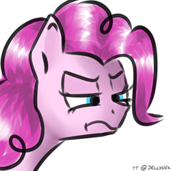 Size: 4000x4000 | Tagged: safe, artist:jellysketch, imported from derpibooru, pinkie pie, earth pony, pony, absurd resolution, angry, female, mare, simple background, solo, white background