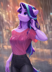 Size: 1024x1408 | Tagged: safe, imported from derpibooru, starlight glimmer, anthro, ai content, ai generated, prompter:ilham470, solo