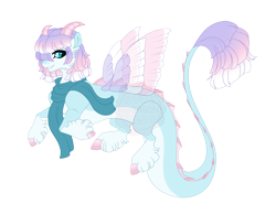 Size: 5000x3900 | Tagged: safe, artist:gigason, imported from derpibooru, oc, oc:marionette, draconequus, absurd resolution, clothes, female, magical threesome spawn, parent:discord, parent:maud pie, parent:photo finish, scarf, simple background, solo, transparent background