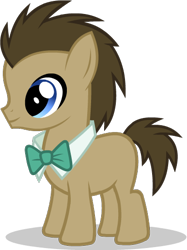 Size: 386x517 | Tagged: safe, imported from derpibooru, doctor whooves, time turner, earth pony, pony, slice of life (episode), leak, bowtie, colt, foal, male, my little pony, official, solo, younger