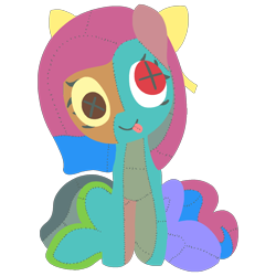 Size: 1500x1500 | Tagged: safe, artist:anonymous, imported from derpibooru, oc, oc:silly stuffing, earth pony, doll, sitting, toy