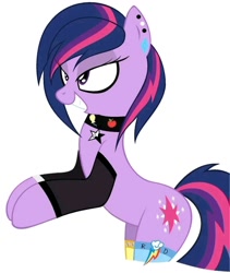 Size: 812x960 | Tagged: artist needed, safe, imported from derpibooru, twilight sparkle, clothes, collar, ear piercing, earring, jewelry, piercing, socks