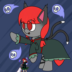 Size: 894x894 | Tagged: safe, artist:mrneo, imported from derpibooru, cat, cat pony, original species, pony, female, kaenbyou rin, mare, needle, ponified, solo, touhou