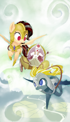 Size: 965x1667 | Tagged: safe, artist:gashiboka, imported from derpibooru, oc, oc only, pegasus, pony, duo, everfree tarot, major arcana, tarot, tarot card, the chariot