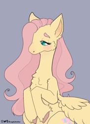 Size: 757x1040 | Tagged: safe, artist:lululaozi, imported from derpibooru, fluttershy, pegasus, pony, solo