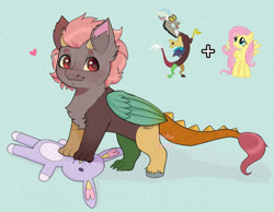 Size: 1014x788 | Tagged: safe, artist:lululaozi, imported from derpibooru, discord, fluttershy, oc, pegasus, pony