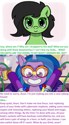 Size: 2560x4600 | Tagged: safe, artist:scandianon, edit, edited screencap, imported from derpibooru, screencap, izzy moonbow, oc, oc:filly anon, pony, blowtorch, female, filly, g5, implied cyborg, implied transformation, roboticization, surgery, transformation, welding