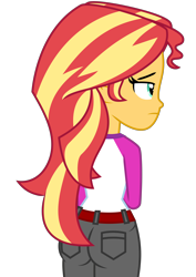 Size: 3000x4243 | Tagged: safe, artist:keronianniroro, derpibooru exclusive, edit, imported from derpibooru, vector edit, sunset shimmer, equestria girls, bunset shimmer, butt, my little pony equestria girls: legend of everfree, solo, vector