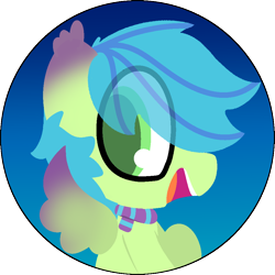 Size: 1004x1004 | Tagged: safe, artist:moonydusk, imported from derpibooru, oc, oc only, oc:emerald sprint, pegasus, pony, clothes, eye clipping through hair, gradient background, green eyes, male, scarf, simple background, solo, stallion, transparent background, wings