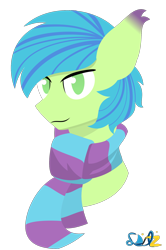 Size: 1250x1880 | Tagged: safe, artist:sailzvoilez, imported from derpibooru, oc, oc only, oc:emerald sprint, pegasus, pony, clothes, green eyes, male, scarf, simple background, solo, stallion, stallion oc, transparent background