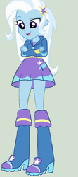 Size: 470x1060 | Tagged: safe, imported from derpibooru, trixie, equestria girls, boots, clothes, high heel boots, hoodie, shirt, shoes, skirt, solo, trixie wearing her boots