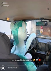 Size: 2911x4080 | Tagged: safe, artist:epicrainbowcrafts, imported from derpibooru, spring melody, sprinkle medley, pegasus, pony, car, car interior, clothes, driving, female, irl, life size, mare, meme, photo, plushie, sitting, skoda, snapchat, socks