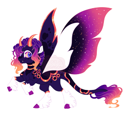 Size: 4600x4100 | Tagged: safe, artist:gigason, imported from derpibooru, oc, oc:gumball goodnight, pegasus, pony, colored wings, female, gradient wings, horns, mare, multicolored wings, simple background, solo, transparent background, wings