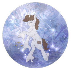 Size: 2500x2500 | Tagged: artist needed, safe, imported from derpibooru, oc, oc only, oc:dorm pony, pony, unicorn, horn, libra, scales, solo, stars