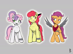 Size: 3000x2200 | Tagged: safe, artist:begoliah, imported from derpibooru, apple bloom, scootaloo, sweetie belle, earth pony, pegasus, unicorn, comic:crusaders, cutie mark crusaders, female, horn