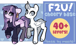 Size: 761x449 | Tagged: safe, artist:mooilo, imported from derpibooru, oc, alicorn, pegasus, pony, base, base used, free to use, partially transparent background, raised hoof, smiling