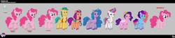 Size: 7100x1563 | Tagged: safe, imported from derpibooru, pinkie pie, earth pony, pony, concept art, english, female, g4 to g5, g5, generation leap, lil critter workshop, mare, my little pony: tell your tale, official