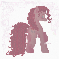 Size: 1500x1500 | Tagged: safe, artist:lompyloops, imported from derpibooru, part of a set, pinkie pie, earth pony, pony, alternate hairstyle, female, long tail, looking at you, mare, profile, solo, standing on two hooves, tail