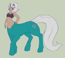 Size: 2031x1814 | Tagged: safe, artist:sepisnake, imported from derpibooru, oc, oc only, oc:seabreeze, centaur, taur, unicorn, concave belly, female, horn, simple background, solo