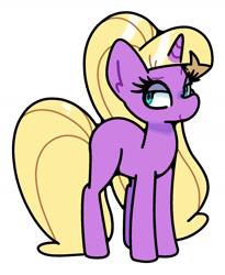 Size: 1404x1712 | Tagged: safe, artist:kindakismet, imported from derpibooru, pony, unicorn, gravity falls, horn, pacifica northwest, ponified, simple background, smiling, solo, white background